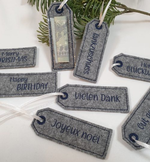Geschenkanhänger mit Geldeinsteckfach