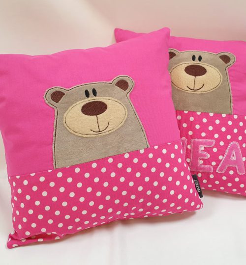 Kissen "Bär" pink, 30x30