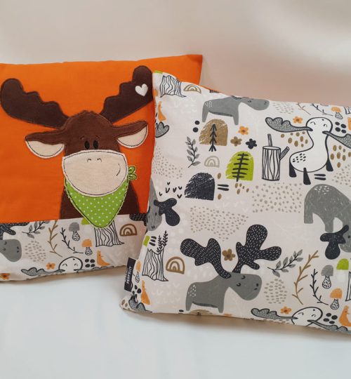 Kissen "Elch" orange, 30x30