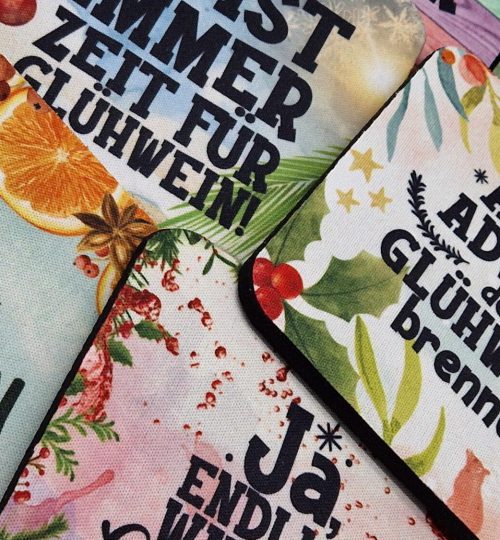 Untersetzer Glühwein, ca. 9x9 cm