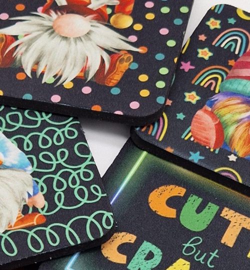 Untersetzer Winter/Gnome, ca. 9x9 cm